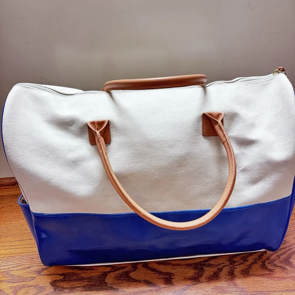 IMAN Duffle Bag Canvas‎ And Cobalt Blue Exterior 18